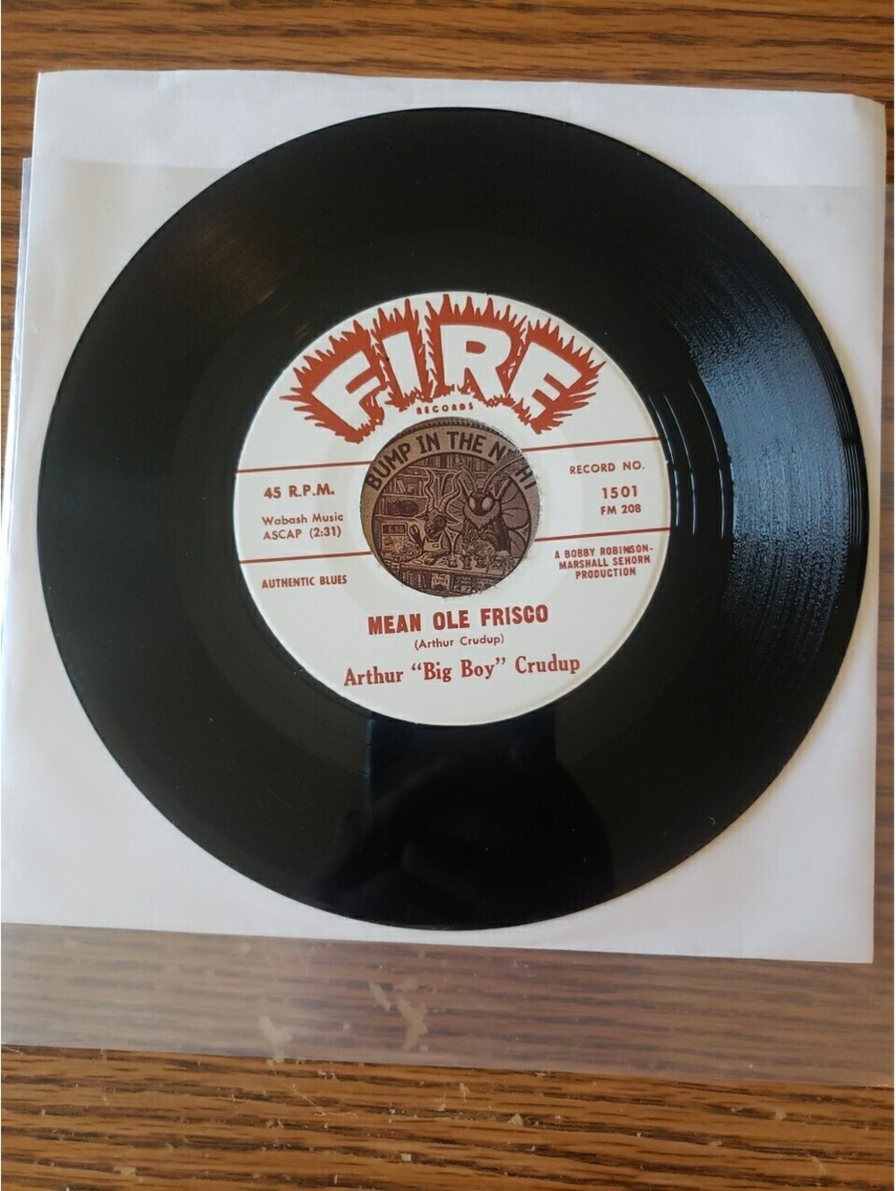 Arthur Big Boy Crudup Mean Ole Frisco Dig Myself A Hole 45 RPM 7" Repro Fire